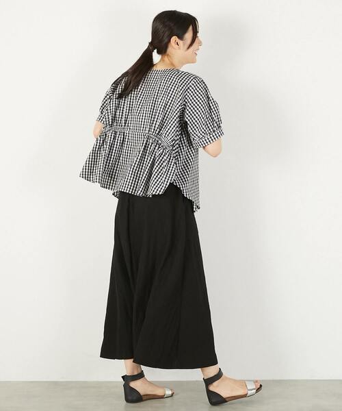 MELROSE claire（メルローズ クレール）の「2WAYギャザーブラウス（シャツ/ブラウス・レディース・オフホワイト/ブルー/チャコールグレー/チェック・FREE）」の9枚目の写真