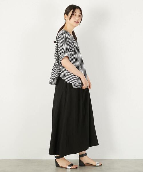 MELROSE claire（メルローズ クレール）の「2WAYギャザーブラウス（シャツ/ブラウス・レディース・オフホワイト/ブルー/チャコールグレー/チェック・FREE）」の8枚目の写真