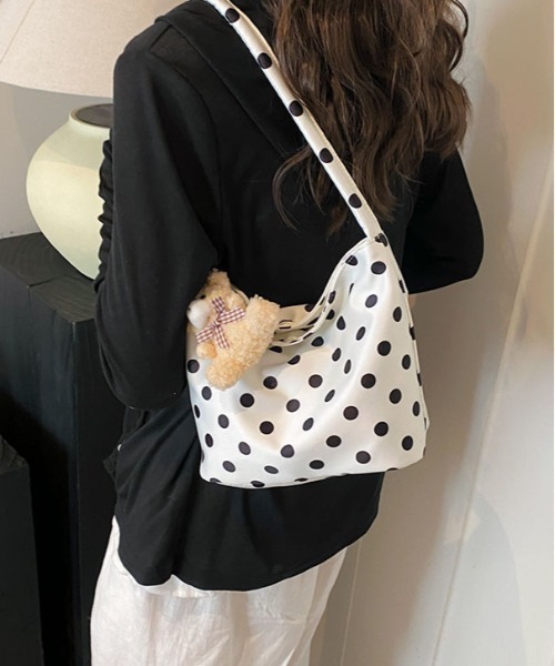 WEGO（ウィゴー）の「WEGO/ドット柄ワンハンドバッグ（ハンドバッグ・レディース・ホワイト/レッド/ブラック・FREE）」の8枚目の写真