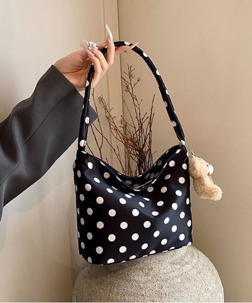 WEGO（ウィゴー）の「WEGO/ドット柄ワンハンドバッグ（ハンドバッグ・レディース・ホワイト/レッド/ブラック・FREE）」の6枚目の写真