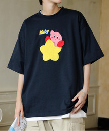 【neos】ルーズシルエット 星のカービィ サガラ 刺繍 ロゴ ハーフスリーブ Tシャツ
