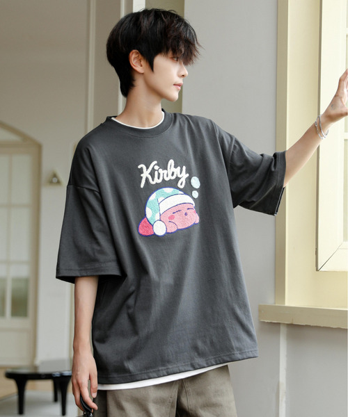 neos（ネオス）の「【neos】ルーズシルエット 星のカービィ サガラ 刺繍 ロゴ ハーフスリーブ Tシャツ（Tシャツ/カットソー・メンズ・ホワイト/スミクロ/ネイビー/オフホワイト・MEDIUM/LARGE/X-LARGE）」の5枚目の写真