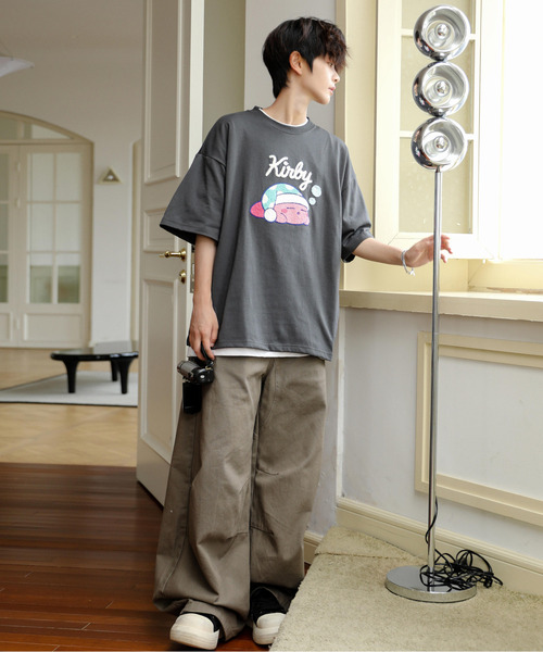 neos（ネオス）の「【neos】ルーズシルエット 星のカービィ サガラ 刺繍 ロゴ ハーフスリーブ Tシャツ（Tシャツ/カットソー・メンズ・ホワイト/スミクロ/ネイビー/オフホワイト・MEDIUM/LARGE/X-LARGE）」の6枚目の写真