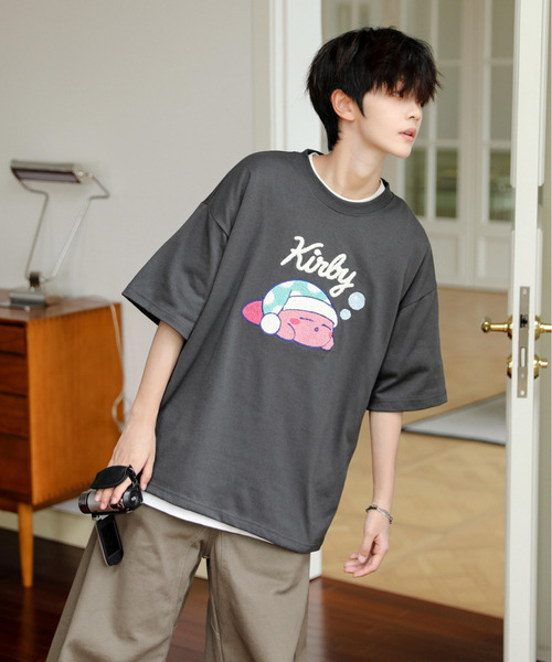 neos（ネオス）の「【neos】ルーズシルエット 星のカービィ サガラ 刺繍 ロゴ ハーフスリーブ Tシャツ（Tシャツ/カットソー・メンズ・ホワイト/スミクロ/ネイビー/オフホワイト・MEDIUM/LARGE/X-LARGE）」の9枚目の写真