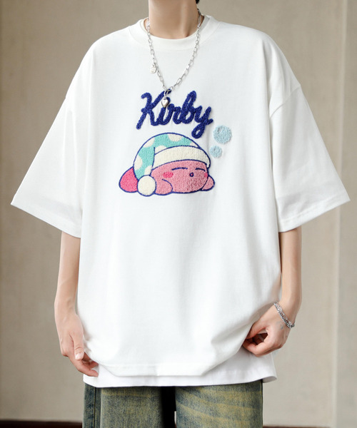 neos（ネオス）の「【neos】ルーズシルエット 星のカービィ サガラ 刺繍 ロゴ ハーフスリーブ Tシャツ（Tシャツ/カットソー・メンズ・ホワイト/スミクロ/ネイビー/オフホワイト・MEDIUM/LARGE/X-LARGE）」の10枚目の写真