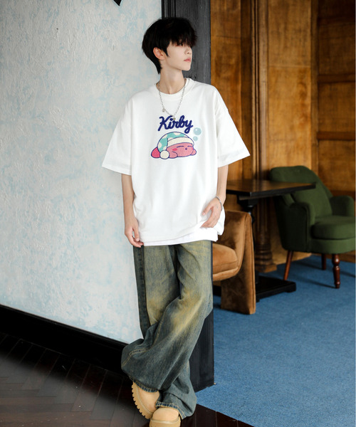 neos（ネオス）の「【neos】ルーズシルエット 星のカービィ サガラ 刺繍 ロゴ ハーフスリーブ Tシャツ（Tシャツ/カットソー・メンズ・ホワイト/スミクロ/ネイビー/オフホワイト・MEDIUM/LARGE/X-LARGE）」の11枚目の写真