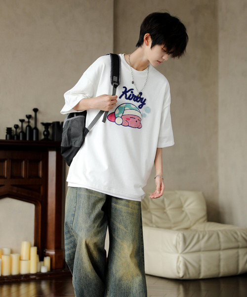 neos（ネオス）の「【neos】ルーズシルエット 星のカービィ サガラ 刺繍 ロゴ ハーフスリーブ Tシャツ（Tシャツ/カットソー・メンズ・ホワイト/スミクロ/ネイビー/オフホワイト・MEDIUM/LARGE/X-LARGE）」の14枚目の写真