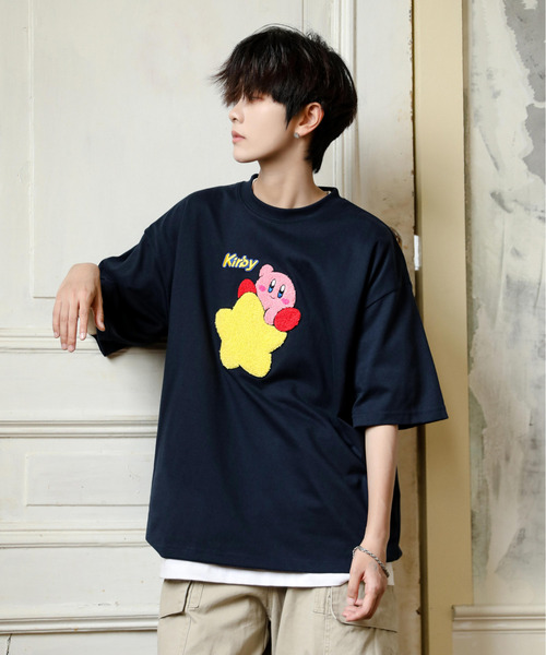 neos（ネオス）の「【neos】ルーズシルエット 星のカービィ サガラ 刺繍 ロゴ ハーフスリーブ Tシャツ（Tシャツ/カットソー・メンズ・ホワイト/スミクロ/ネイビー/オフホワイト・MEDIUM/LARGE/X-LARGE）」の15枚目の写真