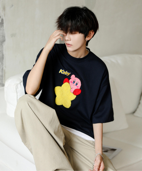 neos（ネオス）の「【neos】ルーズシルエット 星のカービィ サガラ 刺繍 ロゴ ハーフスリーブ Tシャツ（Tシャツ/カットソー・メンズ・ホワイト/スミクロ/ネイビー/オフホワイト・MEDIUM/LARGE/X-LARGE）」の17枚目の写真