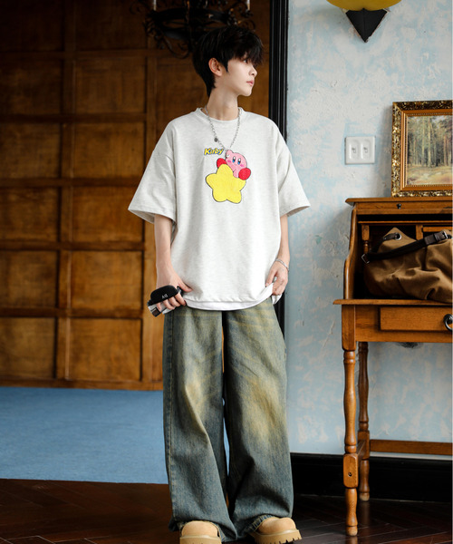 neos（ネオス）の「【neos】ルーズシルエット 星のカービィ サガラ 刺繍 ロゴ ハーフスリーブ Tシャツ（Tシャツ/カットソー・メンズ・ホワイト/スミクロ/ネイビー/オフホワイト・MEDIUM/LARGE/X-LARGE）」の21枚目の写真