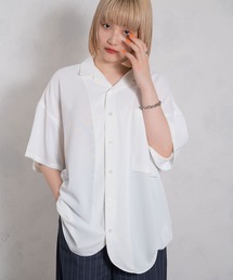 【INTERPLAY】Open Collar S/S Over Size Shirt【2】