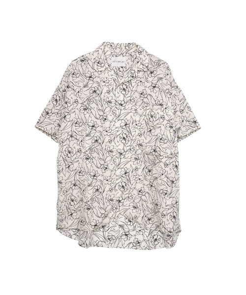 INTERPLAY（インタープレイ）の「【INTERPLAY】Open Collar S/S Over Size Shirt【2】（シャツ/ブラウス・メンズ・グレー系その他2/グレー系その他3/グレー系その他4/グリーン系その他/グリーン系その他3/その他1/その他2/ホワイト系その他3/ベージュ系その他/ベージュ系その他2/ブラック系その他2/グレー系その他/ピンク系その他/ホワイト系その他2/ホワイト系その他4/オレンジ系その他/ブラック×ホワイト/サックスブルー系/ブラック/ホワイト/ブルー・FREE）」の4枚目の写真