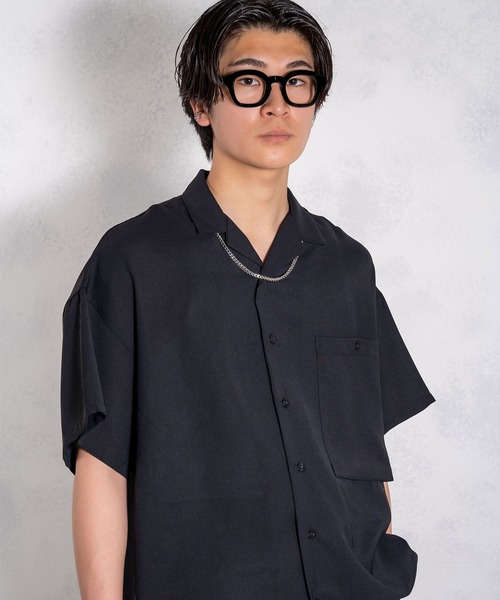INTERPLAY（インタープレイ）の「【INTERPLAY】Open Collar S/S Over Size Shirt【2】（シャツ/ブラウス・メンズ・グレー系その他2/グレー系その他3/グレー系その他4/グリーン系その他/グリーン系その他3/その他1/その他2/ホワイト系その他3/ベージュ系その他/ベージュ系その他2/ブラック系その他2/グレー系その他/ピンク系その他/ホワイト系その他2/ホワイト系その他4/オレンジ系その他/ブラック×ホワイト/サックスブルー系/ブラック/ホワイト/ブルー・FREE）」の6枚目の写真