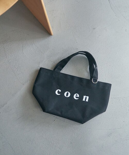 coen(コーエン)の「【新色登場】coen(コーエン) ロゴトートバッグ(Sサイズ)(トートバッグ・レディース・ブラック/ライトピンク/ナチュラル/ライトグレー/ケリーグリーン/その他1/ダークブラウン/ターコイズブルー系/オレンジ/その他2・FREE)」の2枚目の写真