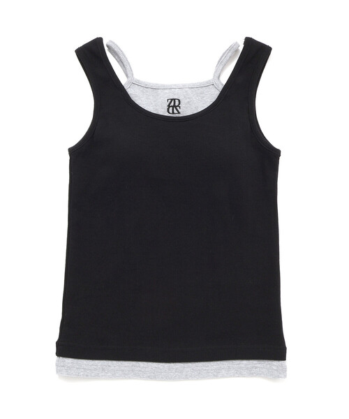 ZIDDY（ジディ）の「重ね着風カップ付きタンクトップ(130~160cm)（キャミソール・キッズ・パープル/ブラック・150cm/FREE/140cm/130cm）」の9枚目の写真