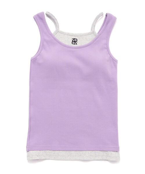 ZIDDY（ジディ）の「重ね着風カップ付きタンクトップ(130~160cm)（キャミソール・キッズ・パープル/ブラック・150cm/FREE/140cm/130cm）」の11枚目の写真