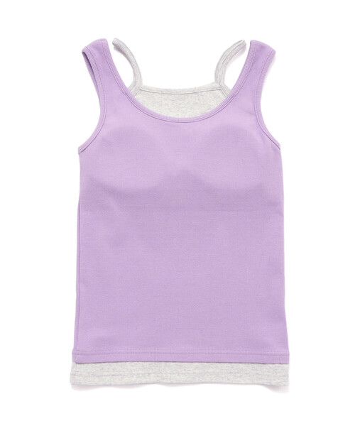ZIDDY（ジディ）の「重ね着風カップ付きタンクトップ(130~160cm)（キャミソール・キッズ・パープル/ブラック・150cm/FREE/140cm/130cm）」の12枚目の写真