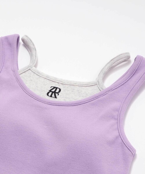 ZIDDY（ジディ）の「重ね着風カップ付きタンクトップ(130~160cm)（キャミソール・キッズ・パープル/ブラック・150cm/FREE/140cm/130cm）」の13枚目の写真