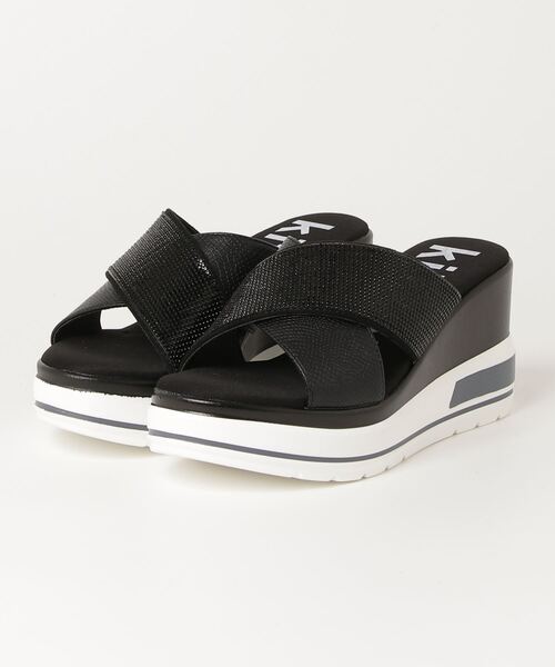 kitson(キットソン)の「kitson キラキラ クロスベルト 厚底サンダル(サンダル・レディース・ブラック/シルバー/ベージュ・S/M/L/LL)」の9枚目の写真