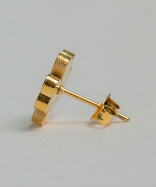 クローバーモチーフピアス クローバーモチーフダイヤモンドピアス D 0.64ct K18WG 日独宝石