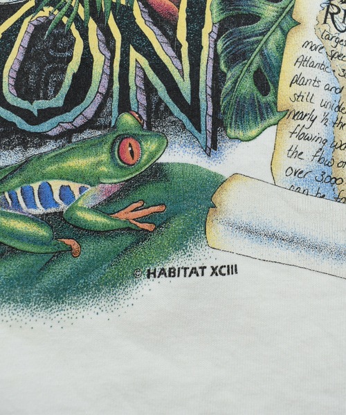 VINTAGE（ヴィンテージ）の「【USED】90’s H.L.Miller “AMAZON” アニマル Tシャツ USA製（Tシャツ/カットソー・メンズ・ホワイト・LARGE）」の9枚目の写真