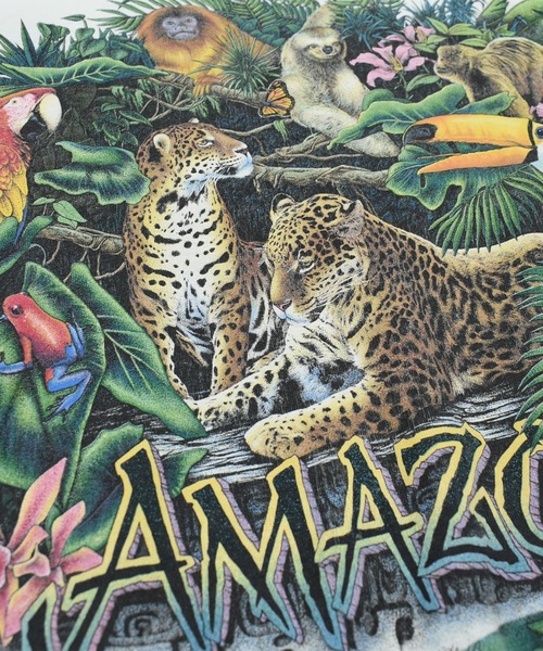 VINTAGE（ヴィンテージ）の「【USED】90’s H.L.Miller “AMAZON” アニマル Tシャツ USA製（Tシャツ/カットソー・メンズ・ホワイト・LARGE）」の8枚目の写真