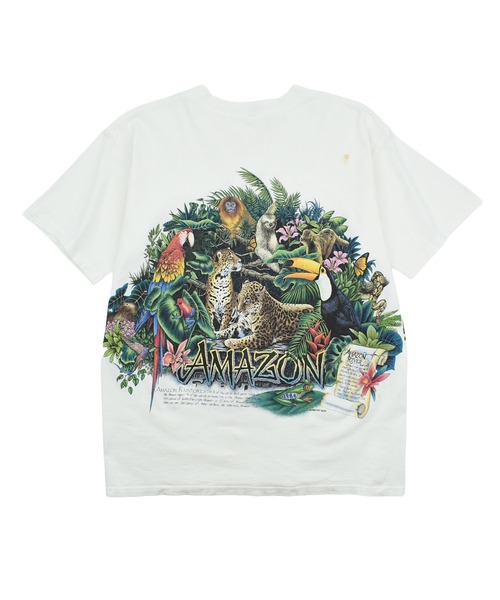 VINTAGE（ヴィンテージ）の「【USED】90’s H.L.Miller “AMAZON” アニマル Tシャツ USA製（Tシャツ/カットソー・メンズ・ホワイト・LARGE）」の4枚目の写真