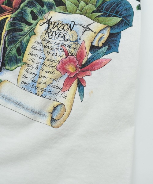VINTAGE（ヴィンテージ）の「【USED】90’s H.L.Miller “AMAZON” アニマル Tシャツ USA製（Tシャツ/カットソー・メンズ・ホワイト・LARGE）」の6枚目の写真
