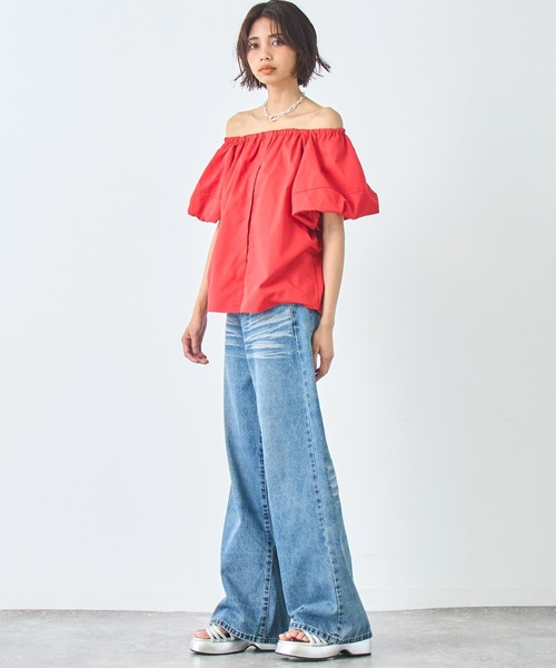 ANAP(アナップ)の「ボリューム袖 オフショル ブラウス トップス(シャツ/ブラウス・レディース・レッド/ホワイト/ブラック・FREE)」の11枚目の写真