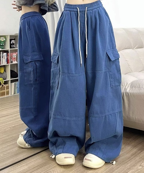 SallyLunn(サリーラン)の「ワイドカーゴパンツ(カーゴパンツ・レディース・ブラック/ブルー・MEDIUM/LARGE)」の3枚目の写真