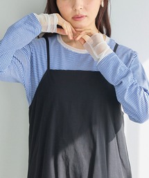 袖チュール切替プルオーバー