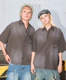 SHORT ROUND | SHORT ROUND/【25年春夏新作】ブリーチチェックロゴシャツ(シャツ/ブラウス)