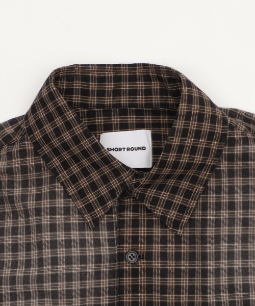 SHORT ROUND（ショートラウンド）の「SHORT ROUND/ブリーチチェックロゴシャツ（シャツ/ブラウス・メンズ・ブラック系その他2・MEDIUM/LARGE）」の5枚目の写真