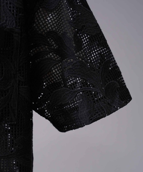 MAISON SPECIAL(メゾンスペシャル)の「《UNISEX》Mesh Flower Embroidery Prime-Over Short Sleeve Shirt/メッシュフラワーエンブロイダリープライムオーバーショートスリーブシャツ【MAISON SPECIAL/メゾンスペシャル】(シャツ/ブラウス・メンズ・アイボリー/ブラック・1/2)」の13枚目の写真