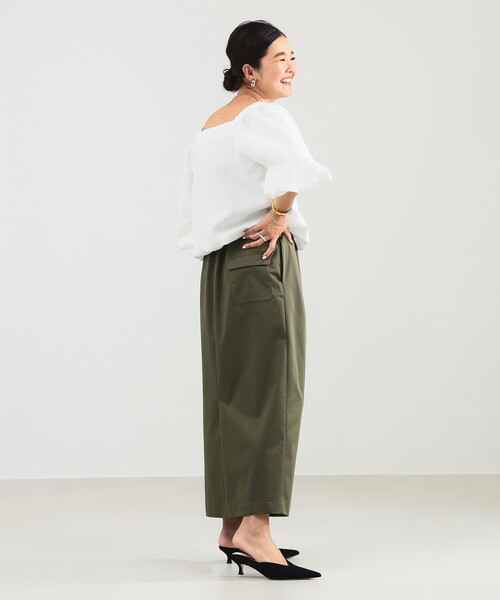 Demi-Luxe BEAMS（デミルクス ビームス）の「【1/15再値下げ】エディター東原妙子 × Demi-Luxe BEAMS / シャイニー キャミソール ワンピース（ワンピース・レディース・ネイビー/オリーブ・36/38）」の3枚目の写真