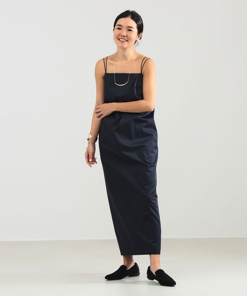 Demi-Luxe BEAMS（デミルクス ビームス）の「【1/15再値下げ】エディター東原妙子 × Demi-Luxe BEAMS / シャイニー キャミソール ワンピース（ワンピース・レディース・ネイビー/オリーブ・36/38）」の4枚目の写真