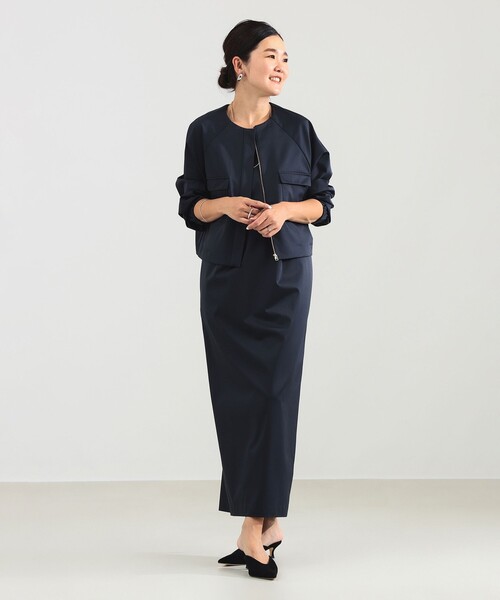 Demi-Luxe BEAMS（デミルクス ビームス）の「【1/15再値下げ】エディター東原妙子 × Demi-Luxe BEAMS / シャイニー キャミソール ワンピース（ワンピース・レディース・ネイビー/オリーブ・36/38）」の9枚目の写真