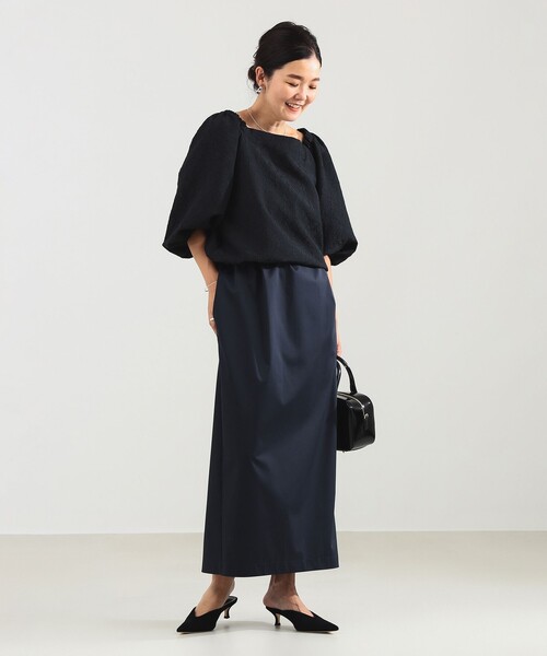 Demi-Luxe BEAMS（デミルクス ビームス）の「【1/15再値下げ】エディター東原妙子 × Demi-Luxe BEAMS / シャイニー キャミソール ワンピース（ワンピース・レディース・ネイビー/オリーブ・36/38）」の12枚目の写真