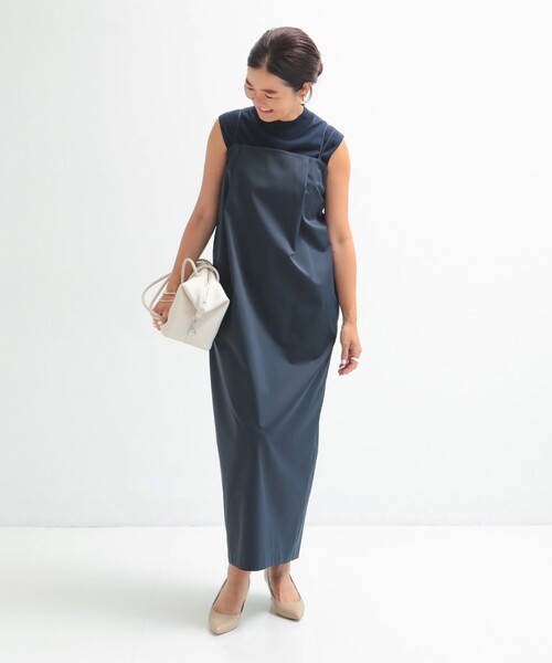 Demi-Luxe BEAMS（デミルクス ビームス）の「【1/15再値下げ】エディター東原妙子 × Demi-Luxe BEAMS / シャイニー キャミソール ワンピース（ワンピース・レディース・ネイビー/オリーブ・36/38）」の14枚目の写真