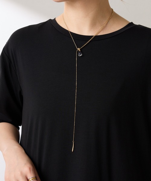 PAPILLONNER（パピヨネ）の「クリアドロップＹ字ネックレス（ネックレス・レディース・ゴールド/シルバー・FREE）」の6枚目の写真