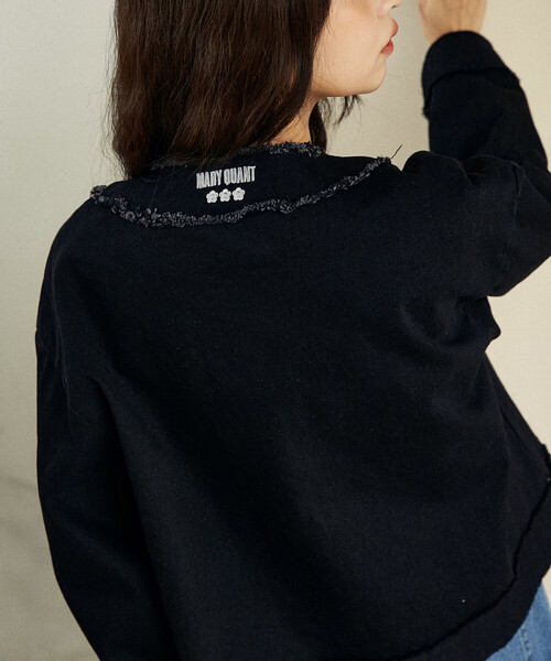 MARY QUANT × PUBLUX/マリークワント フラワーモチーフ釦 ノーカラー