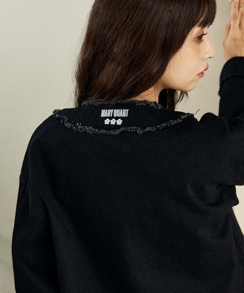 MARY QUANT × PUBLUX/マリークワント フラワーモチーフ釦 ノーカラー