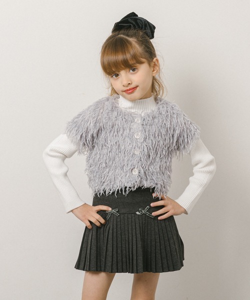 URBAN CHERRY(アーバンチェリー)の「エンジェルフェザークロップドカーディガン(Tシャツ/カットソー・キッズ・アイボリー/ブラック/ブルー・110cm/120cm/130cm/140cm/150cm)」の3枚目の写真