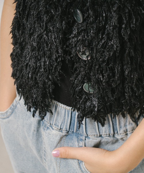 URBAN CHERRY(アーバンチェリー)の「エンジェルフェザークロップドカーディガン(Tシャツ/カットソー・キッズ・アイボリー/ブラック/ブルー・110cm/120cm/130cm/140cm/150cm)」の14枚目の写真