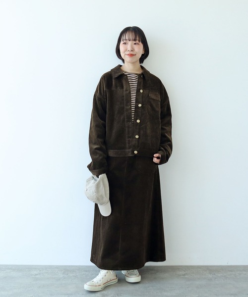 PAR ICI(パーリッシィ)の「6Wコーデュロイ パッチポケットロングスカート(スカート・レディース・カーキ/ピンク/マスタード・FREE)」の15枚目の写真