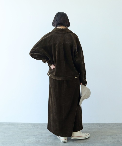 PAR ICI(パーリッシィ)の「6Wコーデュロイ パッチポケットロングスカート(スカート・レディース・カーキ/ピンク/マスタード・FREE)」の17枚目の写真