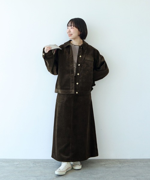 PAR ICI(パーリッシィ)の「6Wコーデュロイ パッチポケットロングスカート(スカート・レディース・カーキ/ピンク/マスタード・FREE)」の16枚目の写真