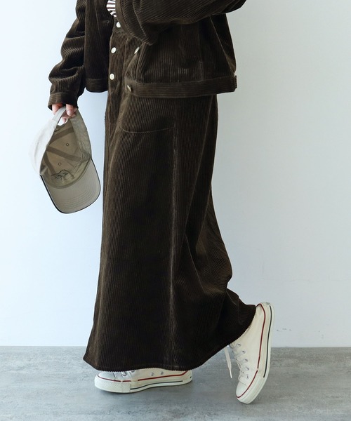 PAR ICI(パーリッシィ)の「6Wコーデュロイ パッチポケットロングスカート(スカート・レディース・カーキ/ピンク/マスタード・FREE)」の11枚目の写真