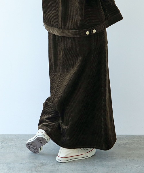 PAR ICI(パーリッシィ)の「6Wコーデュロイ パッチポケットロングスカート(スカート・レディース・カーキ/ピンク/マスタード・FREE)」の13枚目の写真