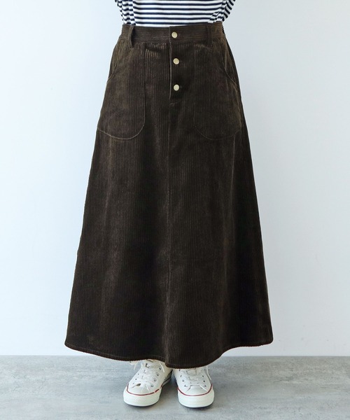 PAR ICI(パーリッシィ)の「6Wコーデュロイ パッチポケットロングスカート(スカート・レディース・カーキ/ピンク/マスタード・FREE)」の19枚目の写真